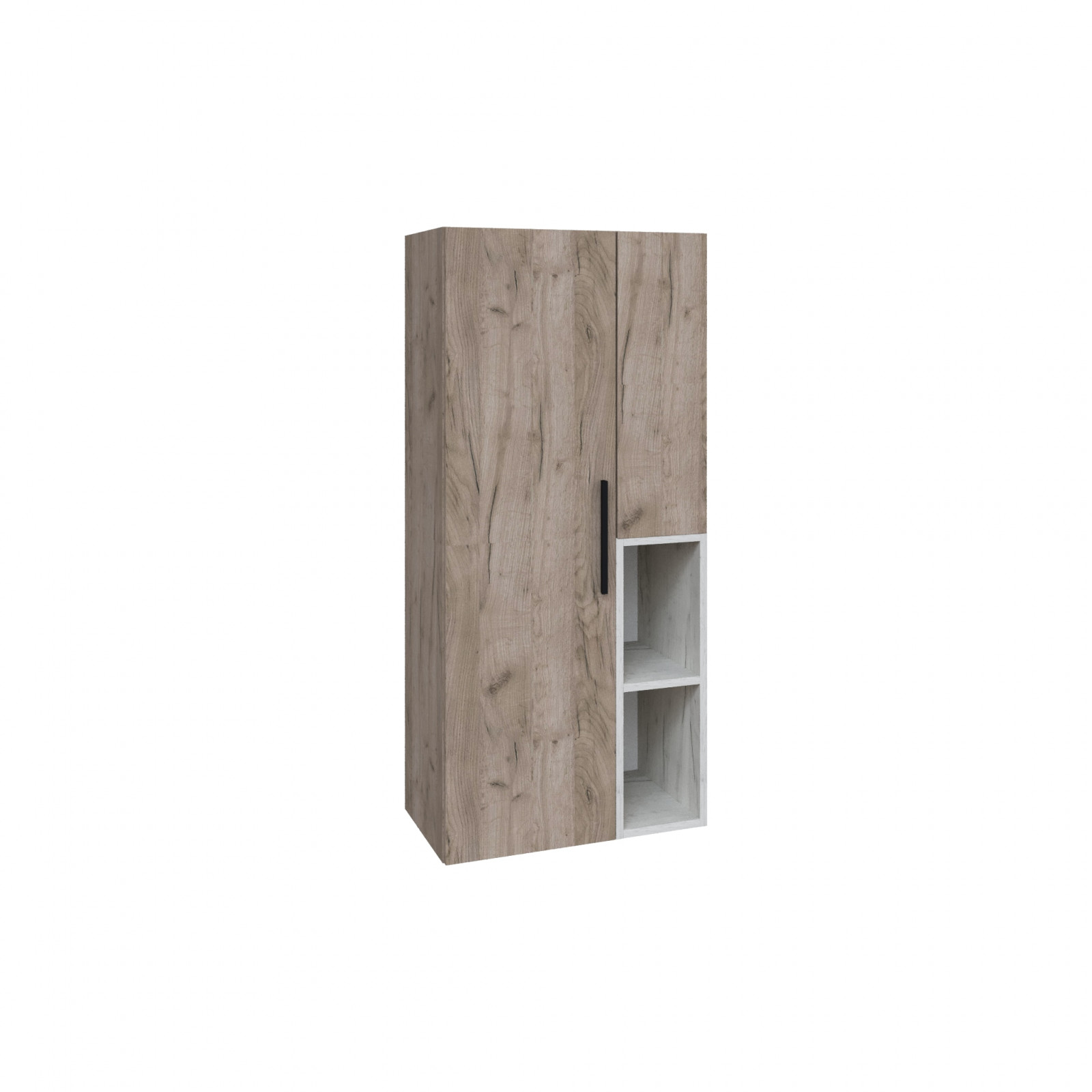 Шкаф пенал ТЭКС Альберо настенный, дуб крафт серый/дуб крафт белый