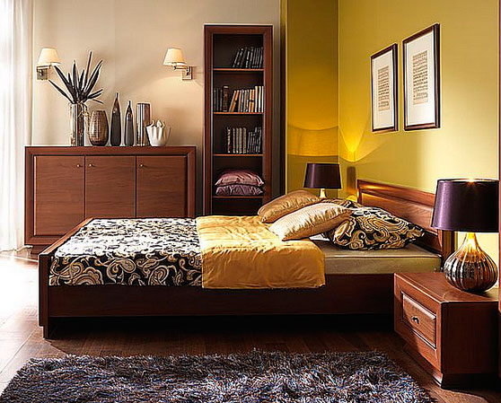 мебель БРВ итальянская вишня для спальни и гостиной. Кровать Ларго