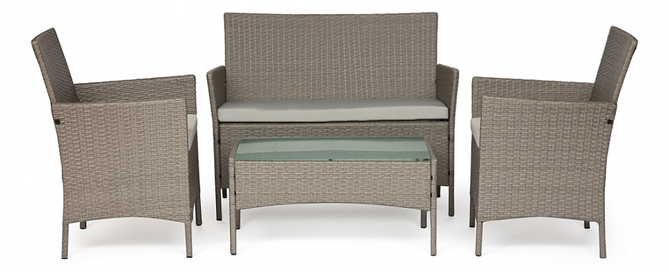 Набор уличный Tetchair Lounge, Комплекты Tetchair, металлические, из ротанга, современный стиль, серый