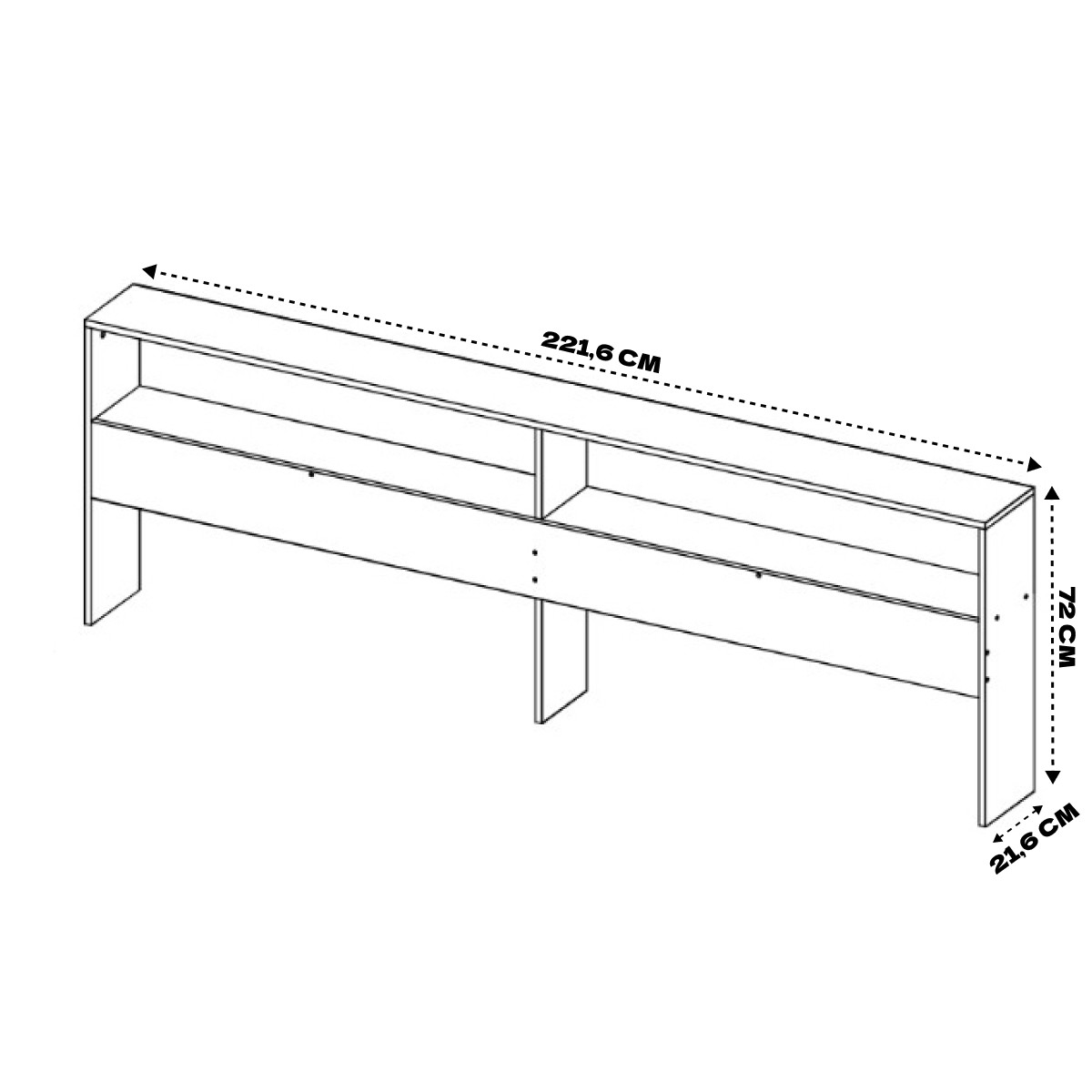 Прикроватный блок 2000х716 к Кровати Ксения (Белый)