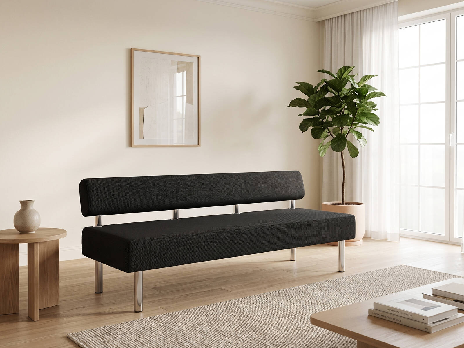 Диван Business 1600х800 без боковин, Диваны Fotodivan офисные, металлические, мягкие, современный стиль, скандинавский стиль, лофт, белый
