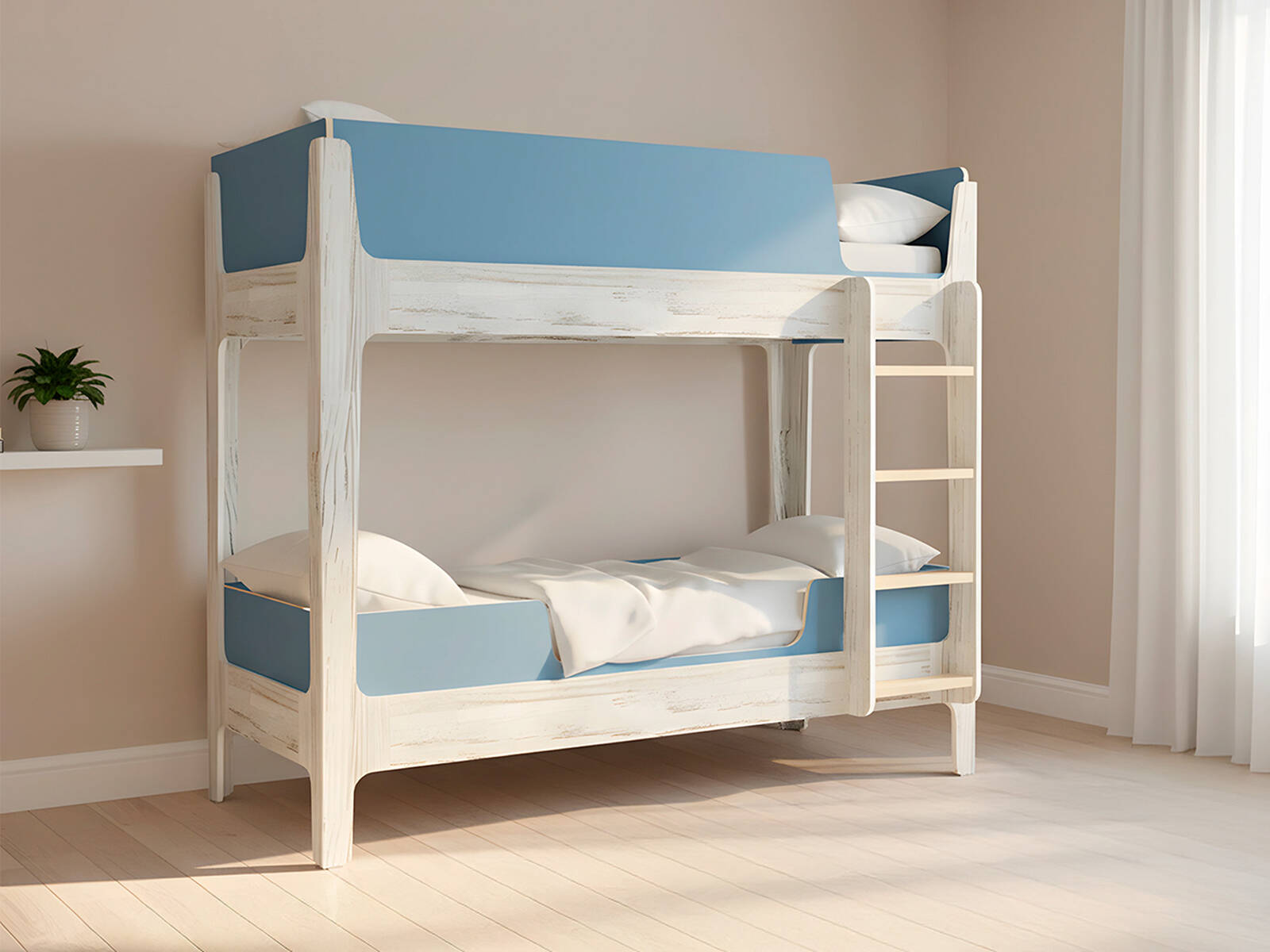 Двухъярусная кровать КарИВи Лотос, Двухъярусные кровати КарИВи, современный стиль, белый
