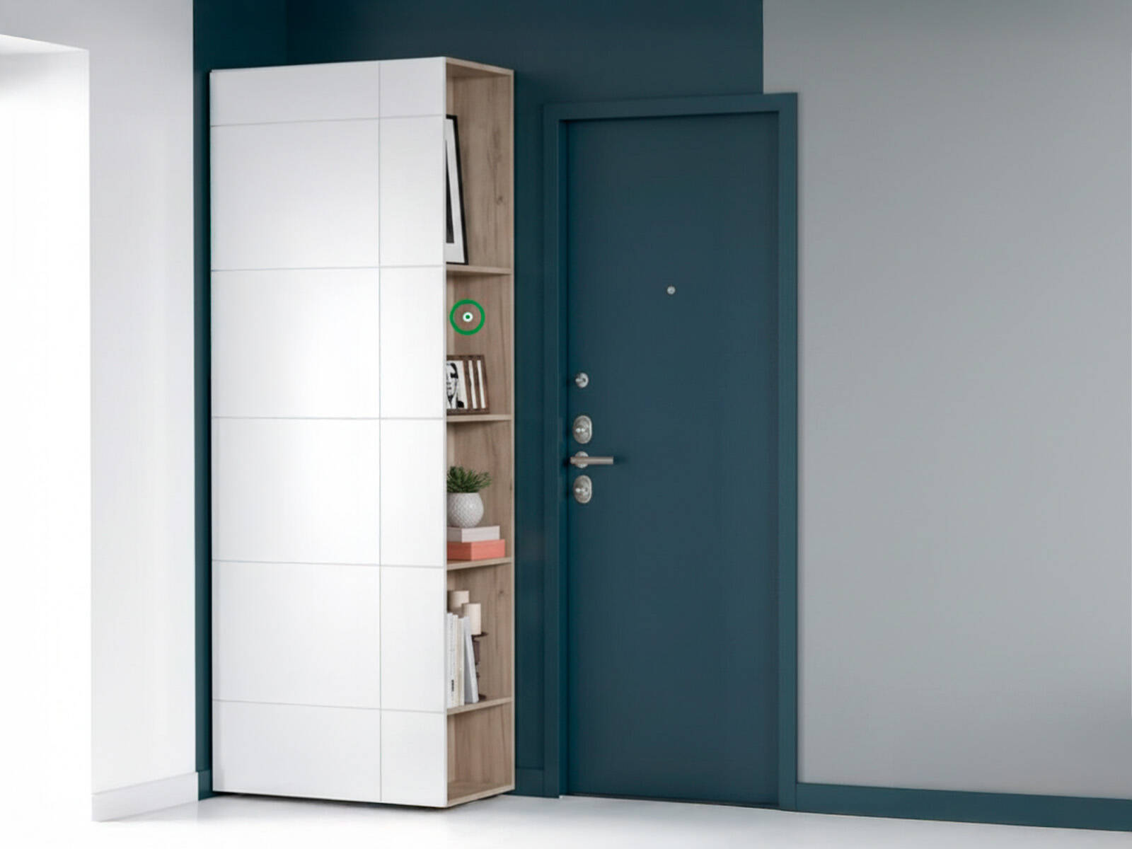 Стеллаж Mobi Лайн 10.141, Прихожая Mobi Лайн, современный стиль, скандинавский стиль, с полками, белый