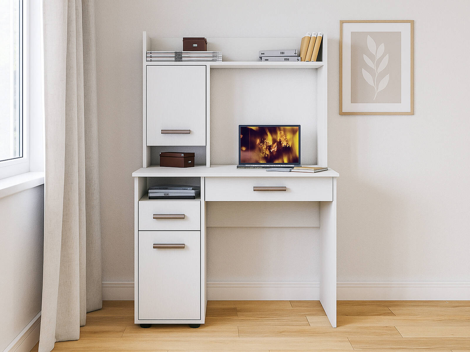 Стол ВМФ Остин-10Я письменный, Столы письменные ВМФ, современный стиль, с ящиками, белый