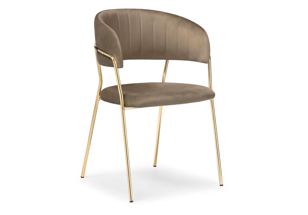 Стул Woodville Kamelia Cappuccino/ Gold, Полукресла Woodville, металлические, современный стиль, бежевый