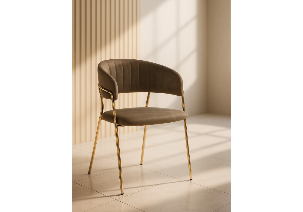 Стул на металлокаркасе Kamelia cappuccino / gold