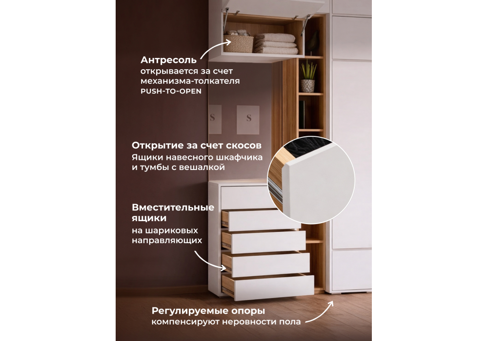 Прихожая Роут белый комплектация 2