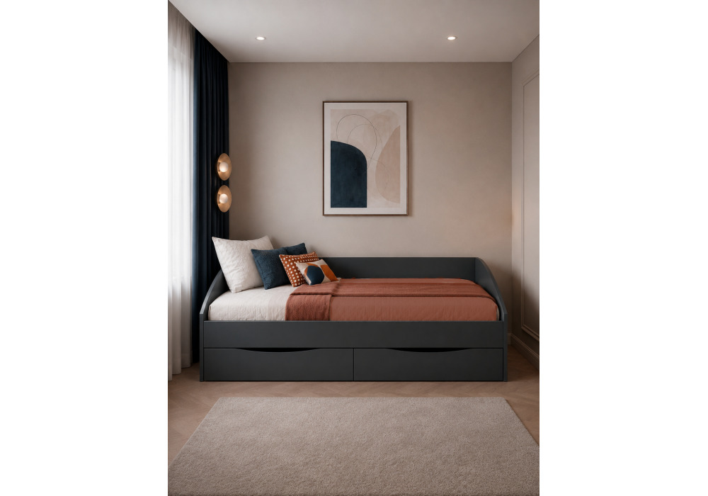 Кровать Эриол 90x200 графит