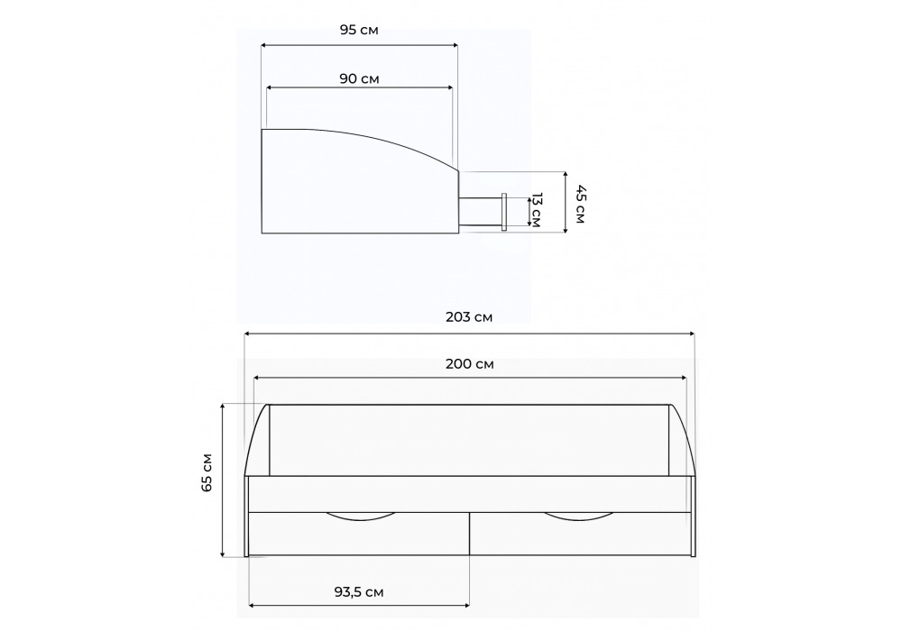 Кровать Эриол 90x200 графит
