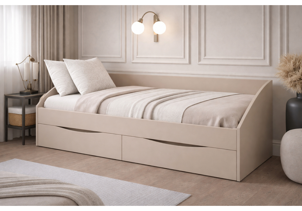Кровать Woodville Эриол 90x200, кашемир, Кровати Woodville, современный стиль, бежевый