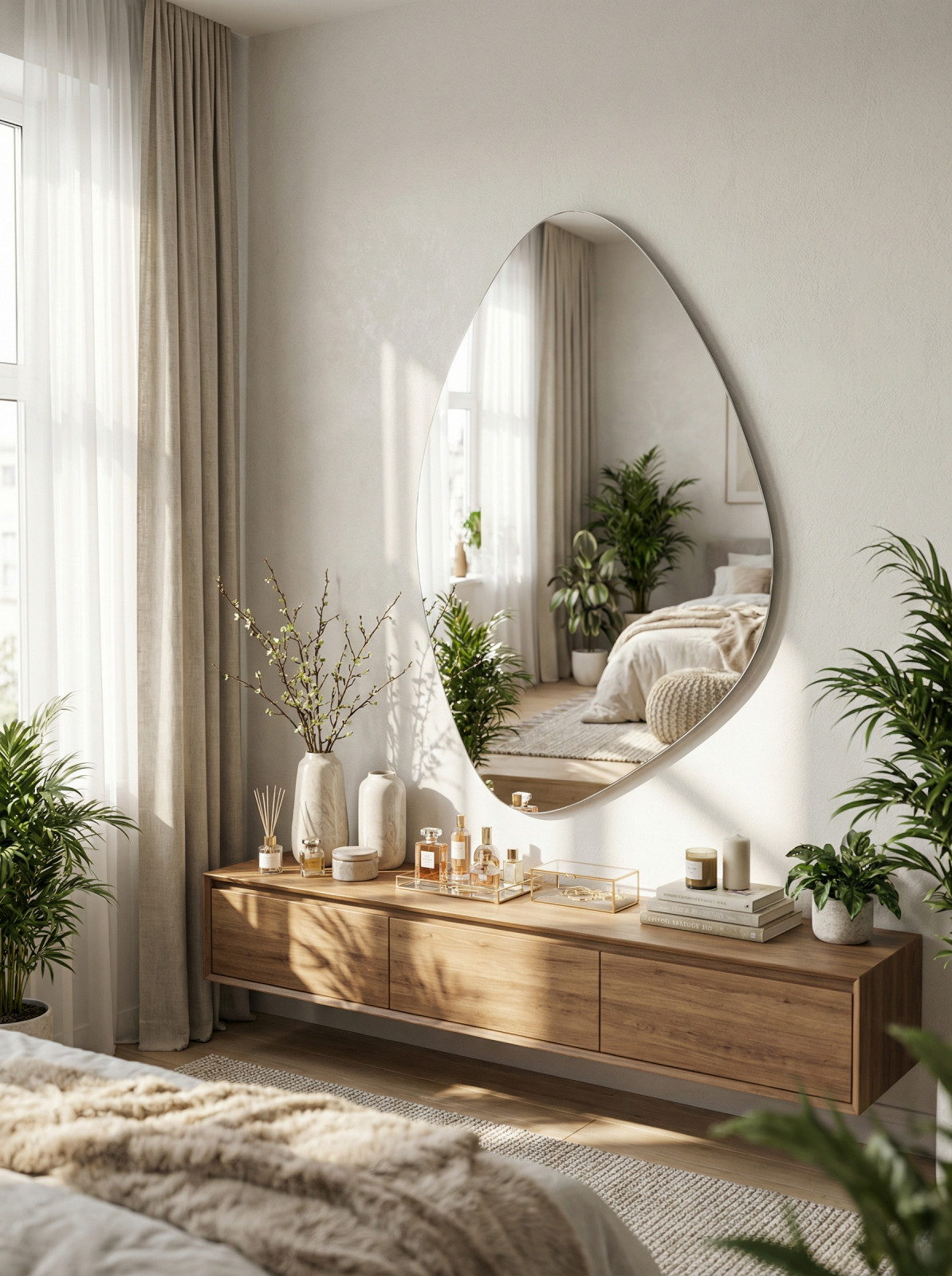 Зеркало настенное фигурное Сельетта-8 110 см х 68,3 см