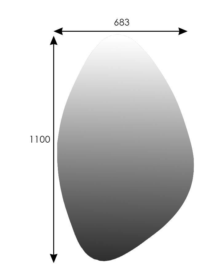 Зеркало настенное фигурное Сельетта-8 110 см х 68,3 см