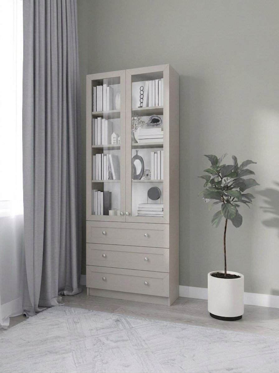 Стеллаж Билли 39 Кашемир 5981 BS 80*30*202 см, Бежевый Фиеста 80x30x202
