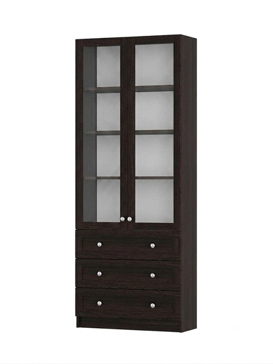Стеллаж Билли 39 Венге Цаво 3354 80*30*202 см, Черный Фиеста 80x30x202