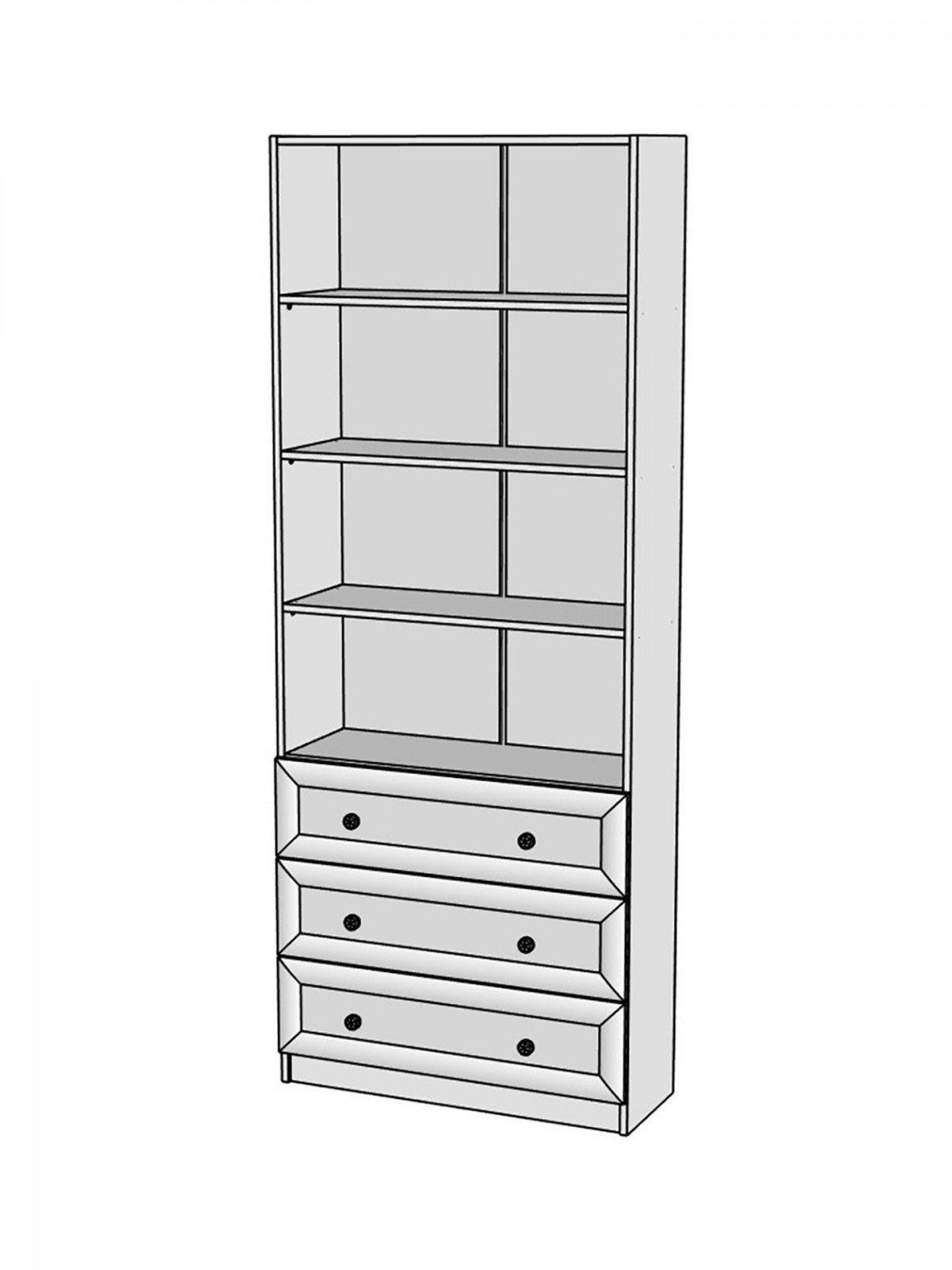 Стеллаж Билли 39 Кашемир 5981 BS 80*30*202 см, Бежевый Фиеста 80x30x202