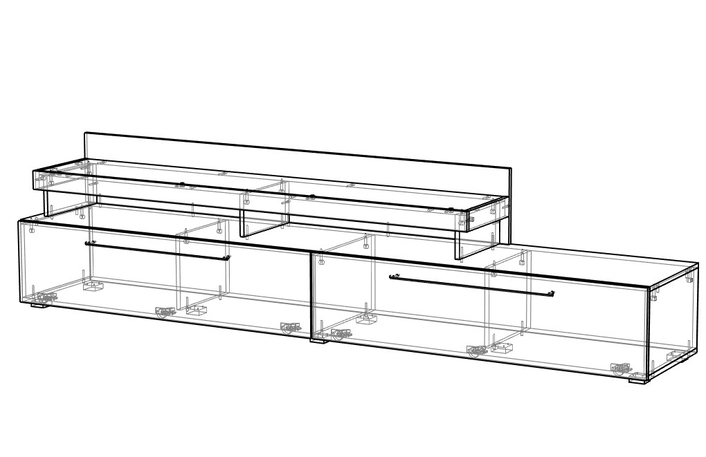 Тумба под ТВ из комплекта Fiesta Ноктюрн 9 с выдвижными секциями