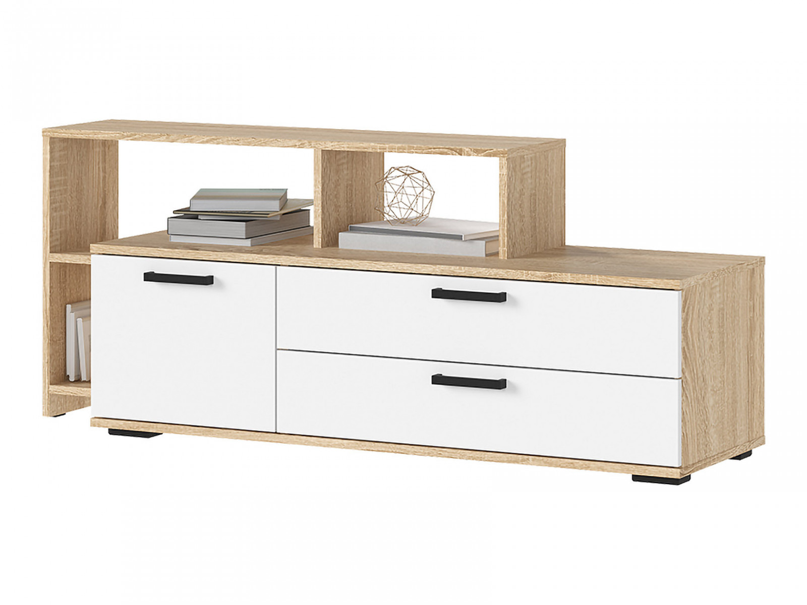 ТВ-тумба Стендмебель Санса, Гостиная Стендмебель Санса, современный стиль, с полками, с ящиками, белый