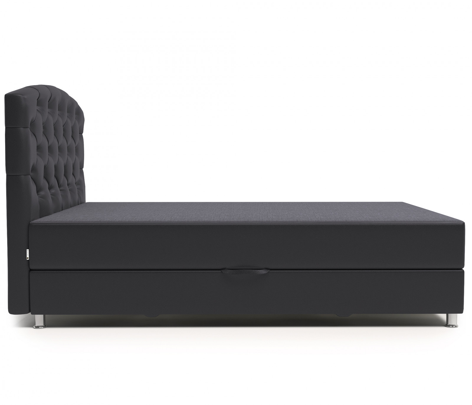 Тахта Премиум Люкс 120 серая рогожка и черная экокожа