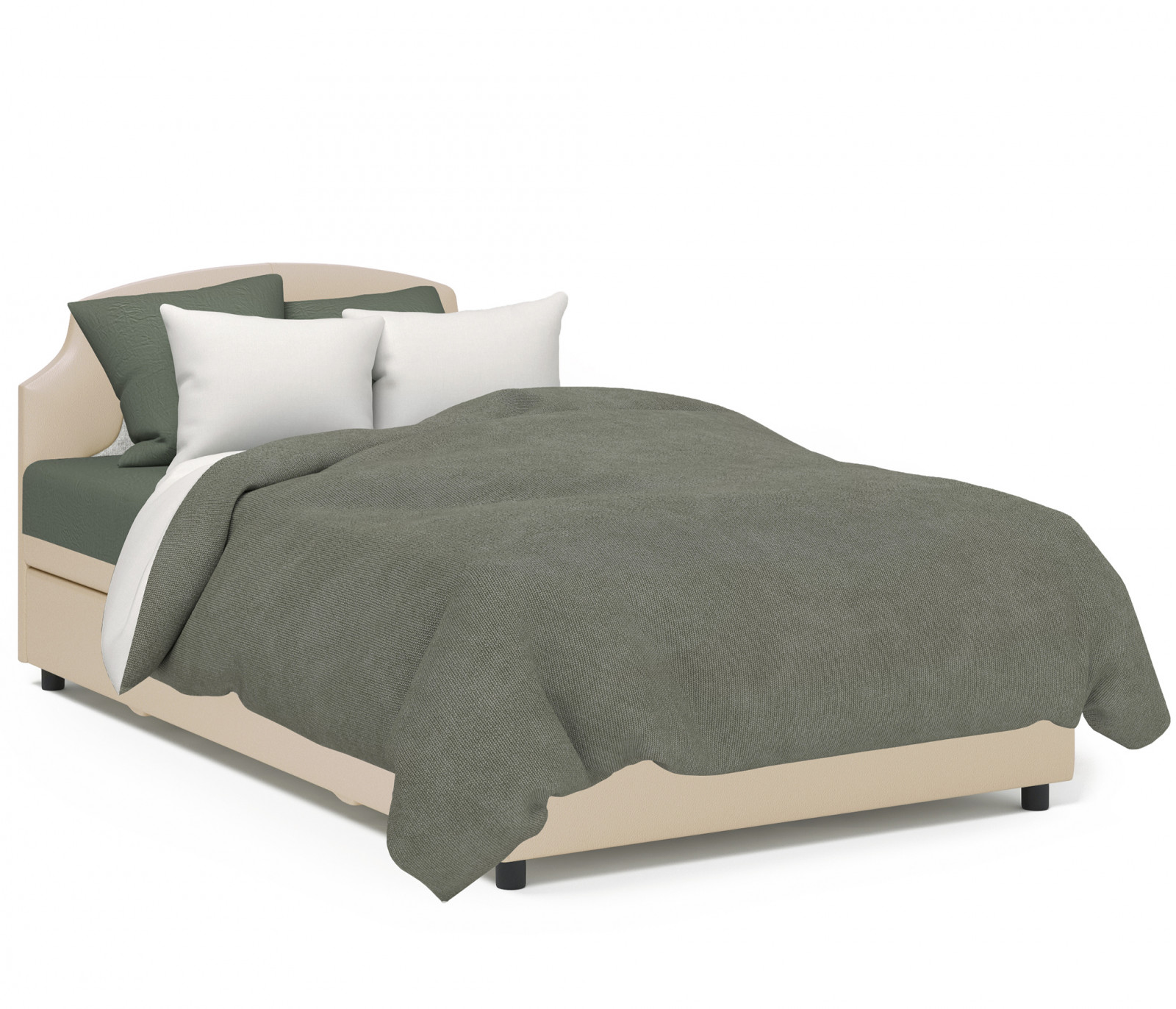 Тахта Шарм 90 мальта серая и экокожа беж