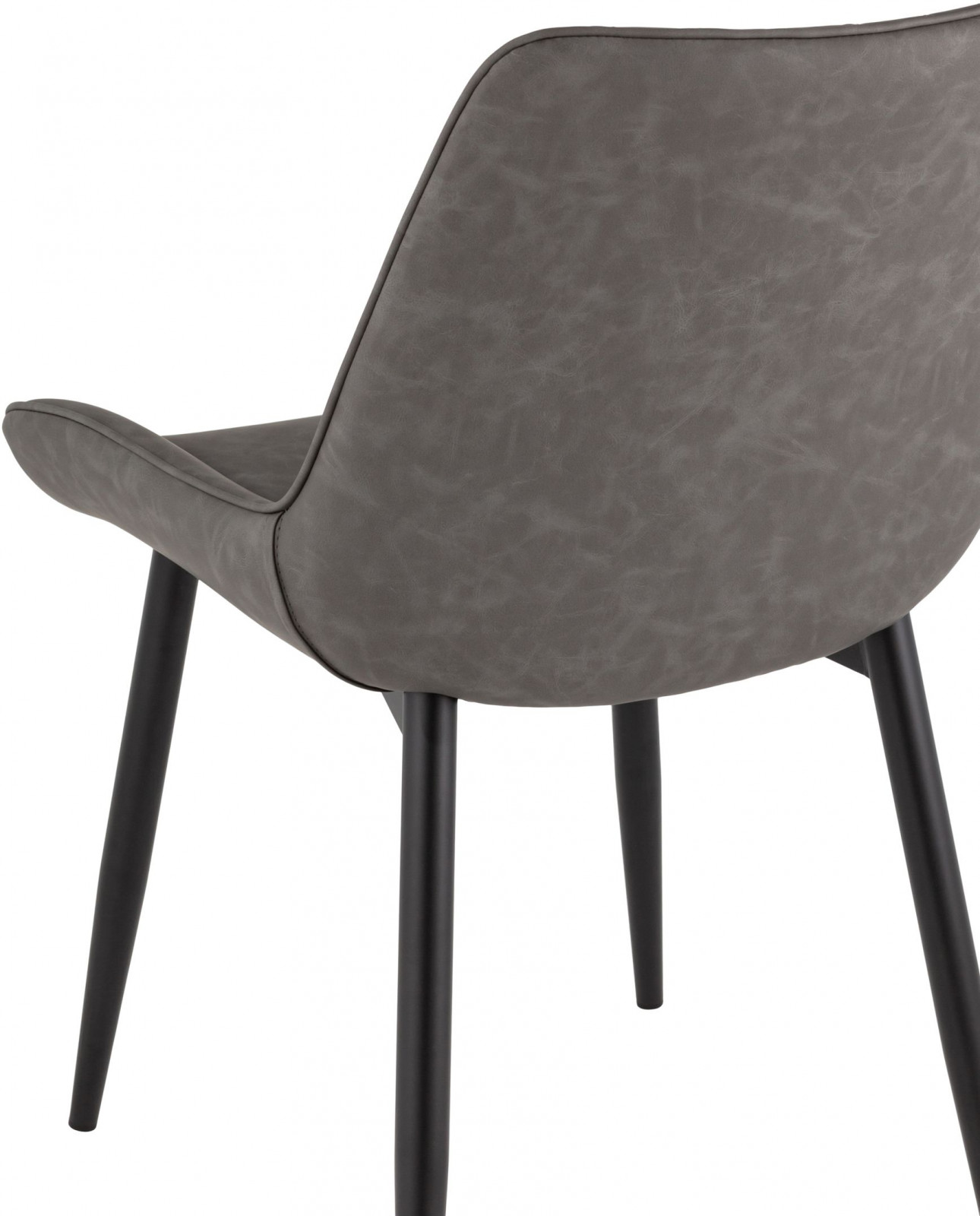 Современный стул с высокой спинкой и подлокотниками в экокоже