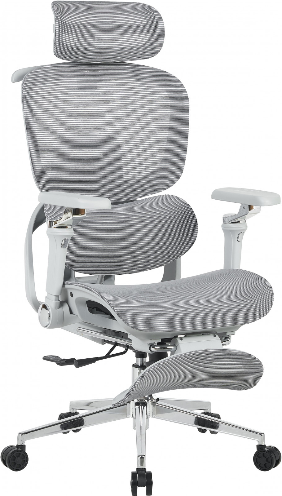 Кресло офисное TopChairs Prodigy с оттоманкой, Компьютерные кресла TopChairs, металлические, современный стиль, серый