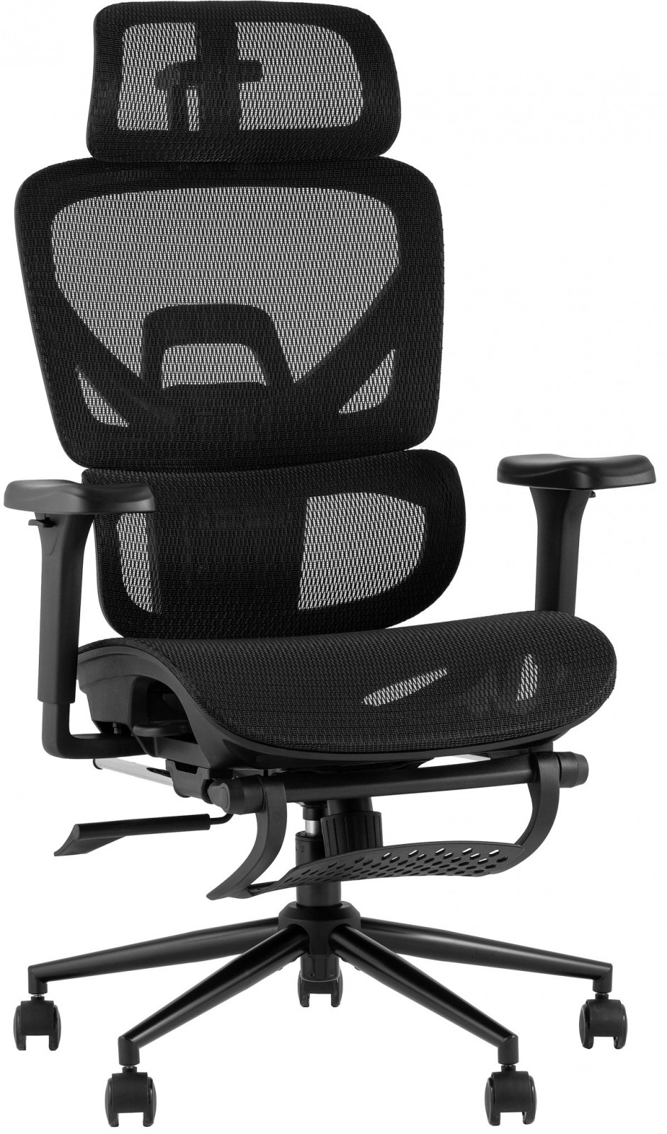 Кресло офисное TopChairs Vertus, Черная сетка, Компьютерные кресла TopChairs, металлические, мягкие, современный стиль, черный