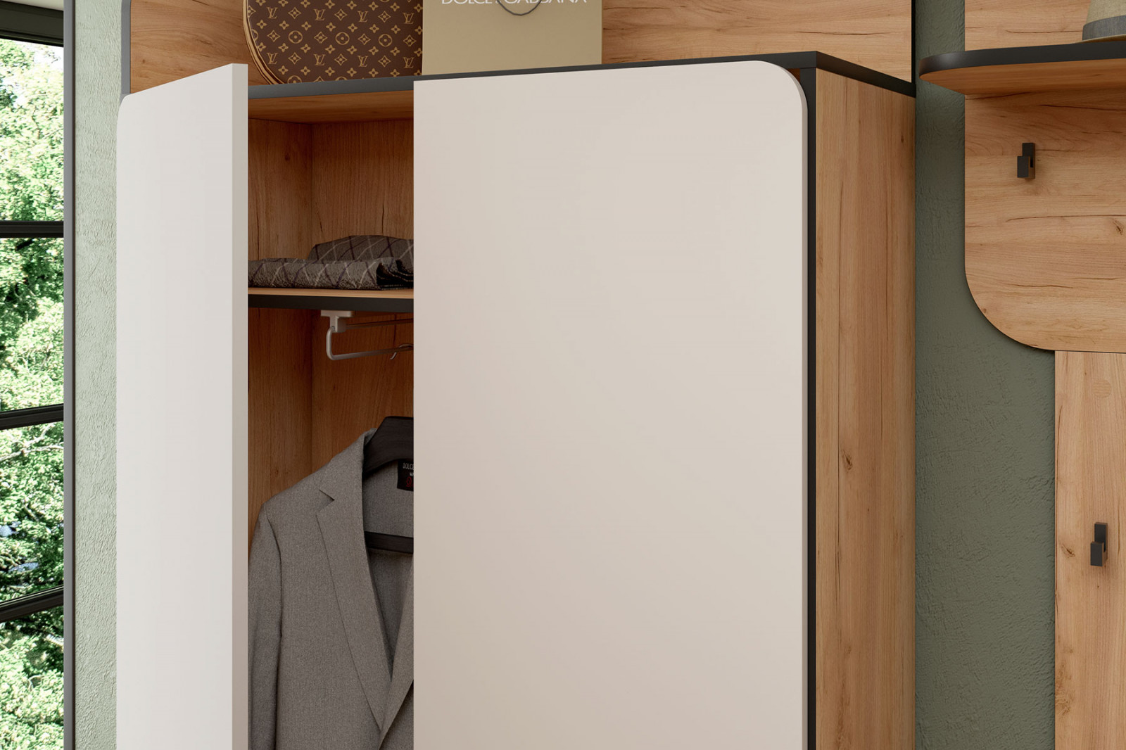 Набор мебели для прихожей (170,2х220,1х38,2 см) Жаклин