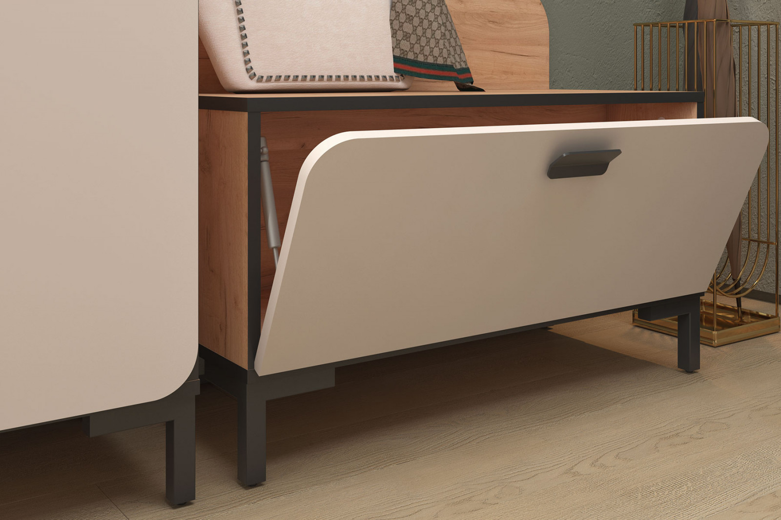 Набор мебели для прихожей (170,2х220,1х38,2 см) Жаклин