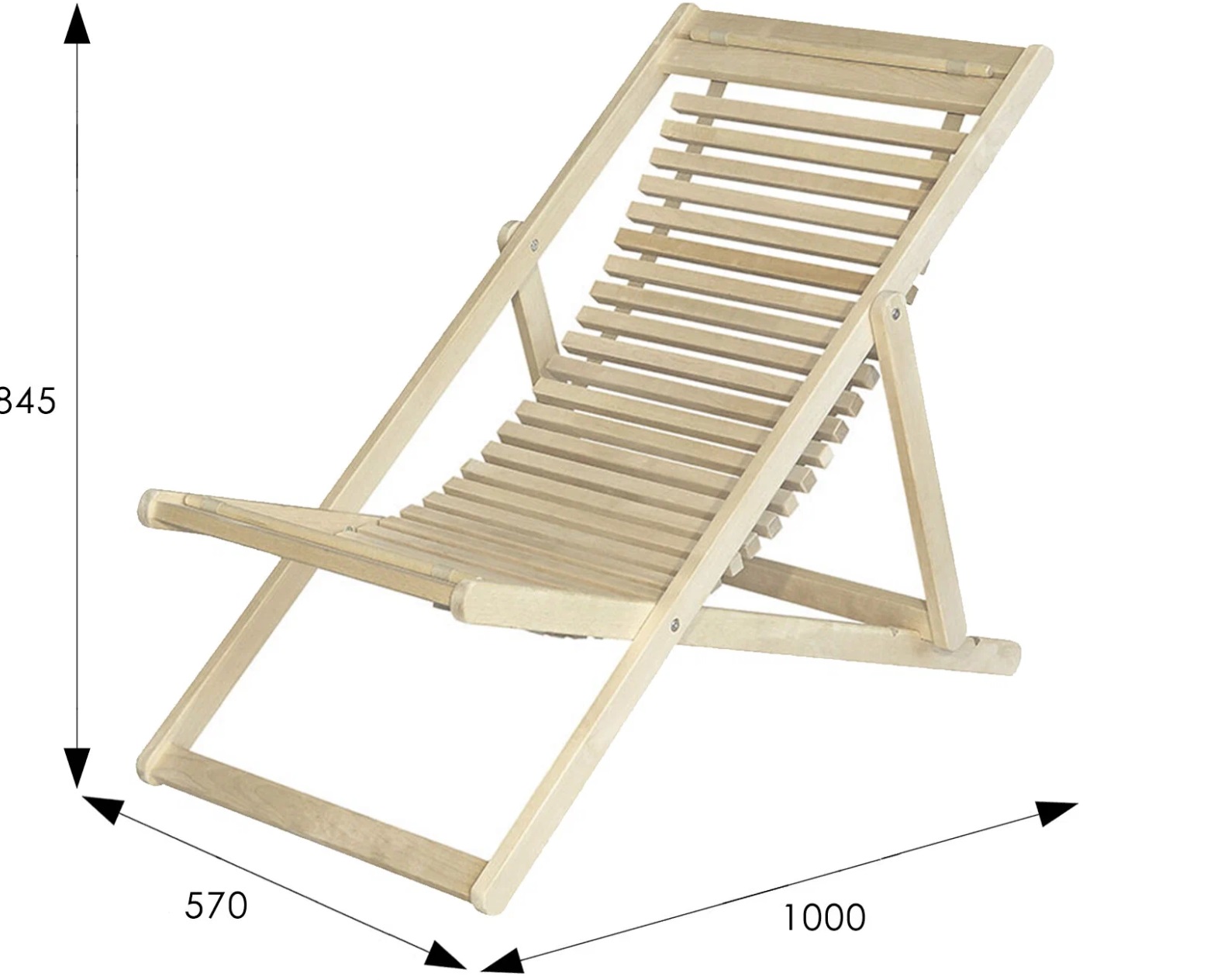 Шезлонг Мартини 22, Натуральное дерево