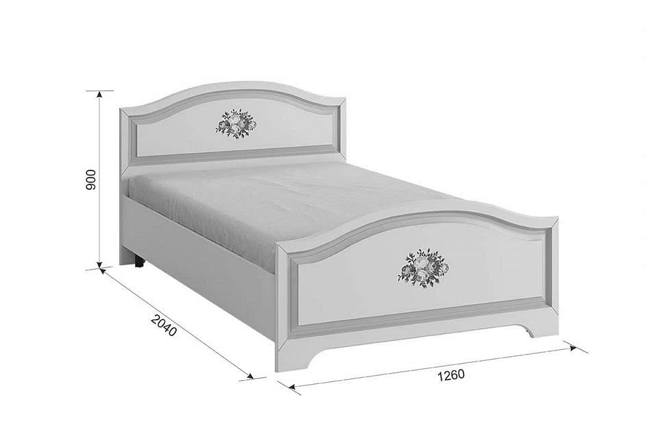Кровать Алиса MKA-010.H белый, крем с цветным рисунком и розовой патиной