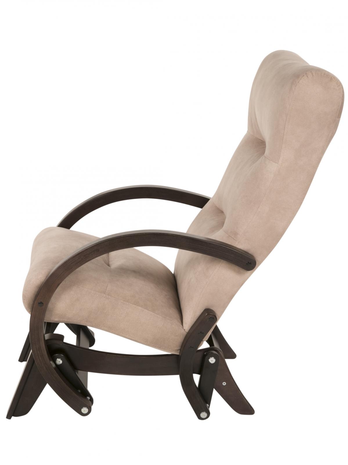 Кресло-качалка маятник Мэтисон ткань крем брюле, каркас венге структура