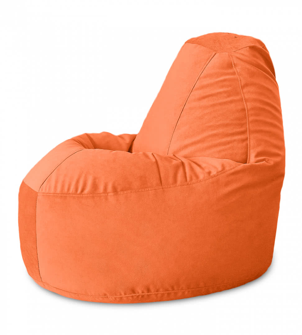 Кресло мешок Relaxline Банан в велюре Maserrati (12 оранжевый)
