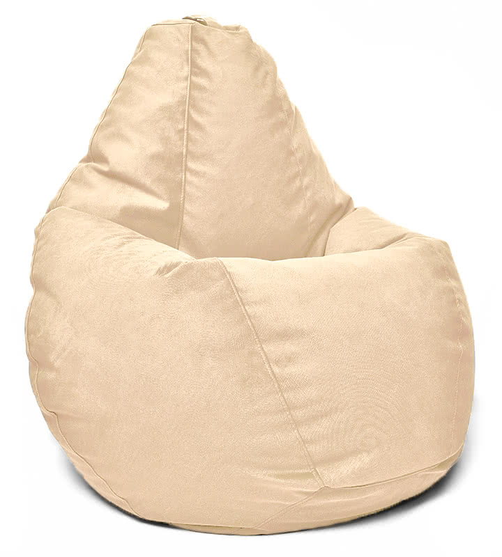 Кресло мешок груша в велюре Maserrati - 03 бежевый L