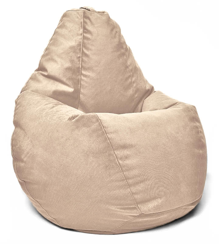 Кресло мешок груша в велюре Maserrati - 04 песок L
