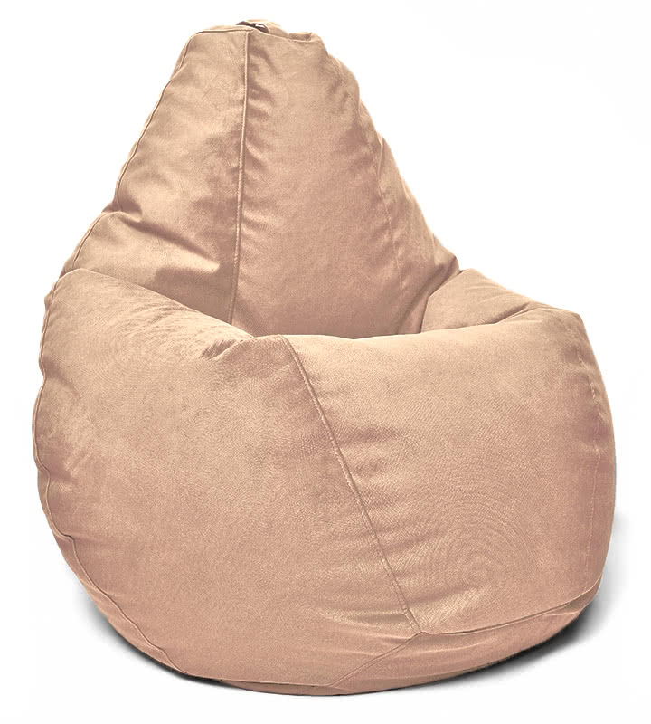 Кресло мешок груша в велюре Maserrati - 06 кофе с молоком XXXL