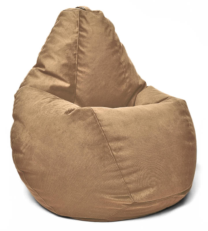 Кресло мешок груша в велюре Maserrati - 07 кофе XL