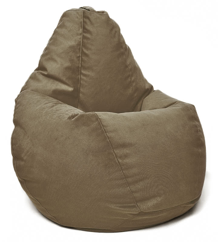 Кресло мешок груша в велюре Maserrati - 08 латте L