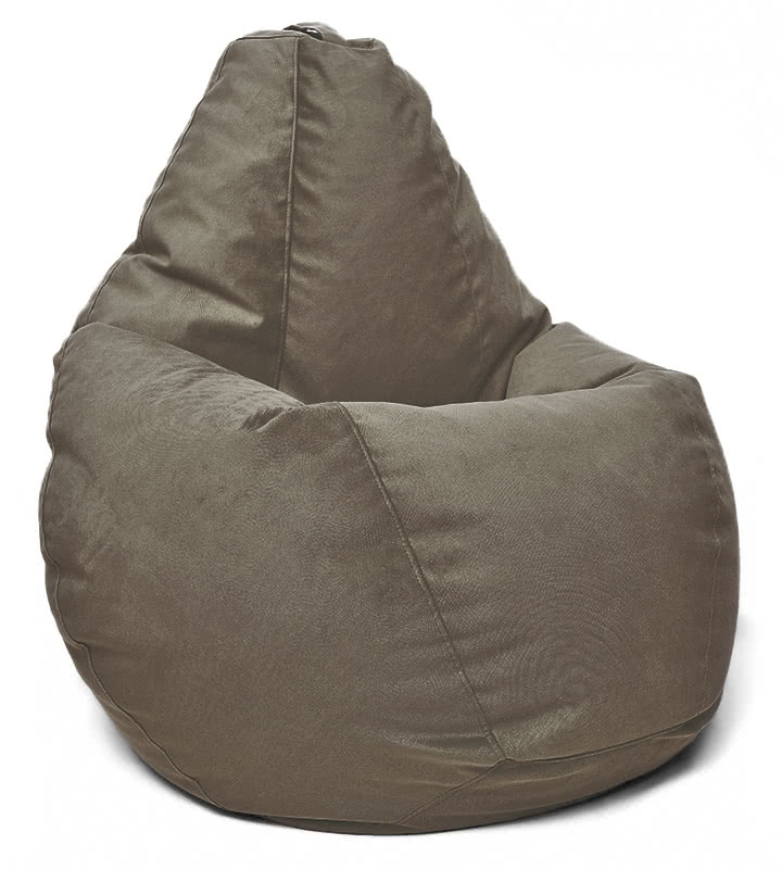 Кресло мешок груша в велюре Maserrati - 10 дымчатый L