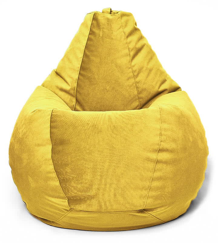Кресло мешок Relaxline Груша велюр Maserrati 11 жёлтый L