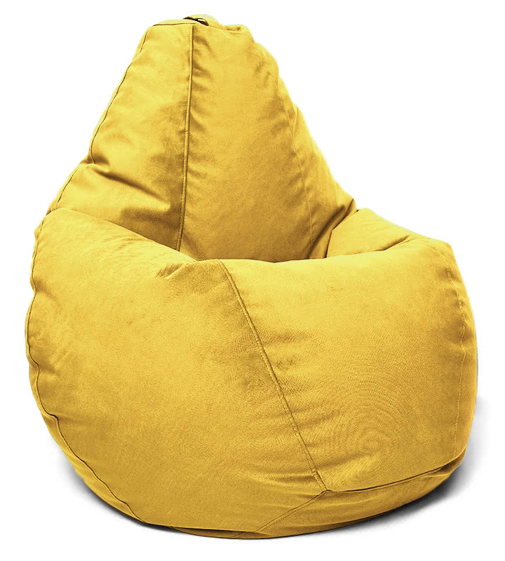 Кресло мешок груша в велюре Maserrati - 11 жёлтый XXXL