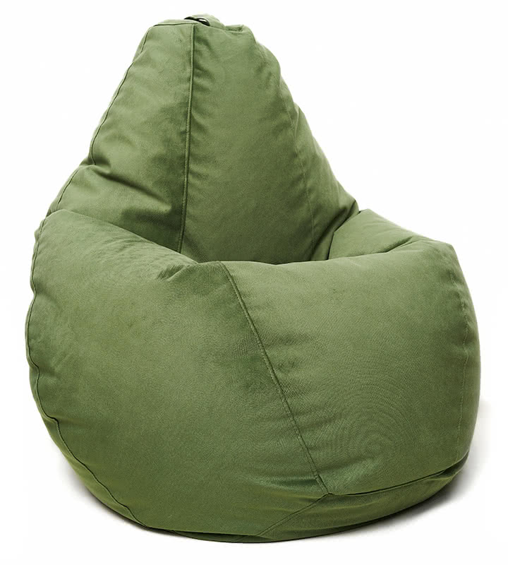 Кресло мешок груша в велюре Maserrati - 13 зелёный L