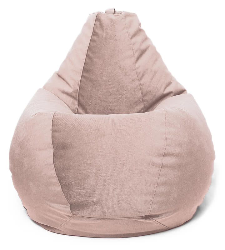 Кресло мешок груша в велюре Maserrati - 16 пастель роз XL