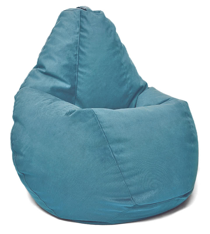 Кресло мешок груша в велюре Maserrati - 17 синий L