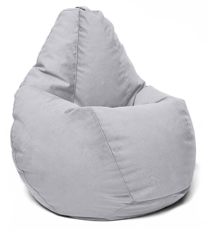 Кресло мешок груша в велюре Maserrati - 19 серый XL