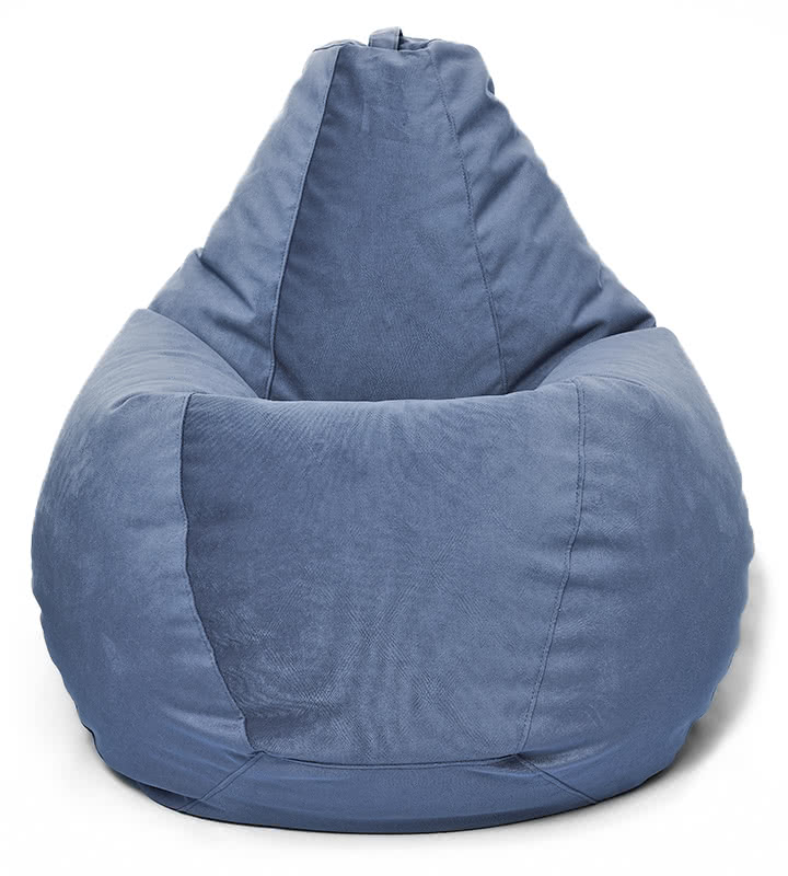 Кресло мешок Relaxline Груша в велюре Maserrati - 21 тёмно-синий XL