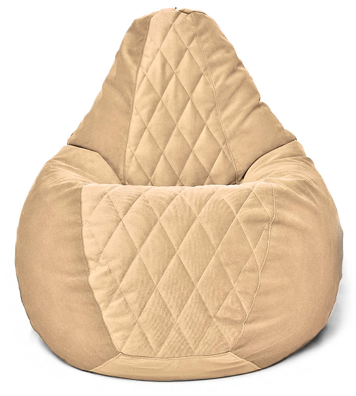 Кресло мешок Relaxline Груша в велюре со стёжкой Maserrati 05 цвета капучино XXXL