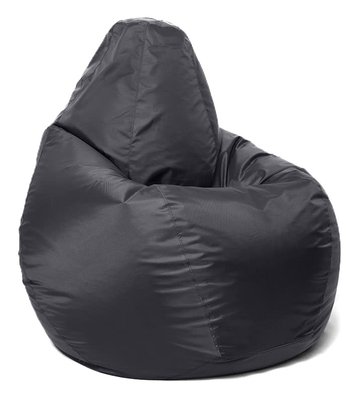Кресло мешок груша в чёрном оксфорде XL