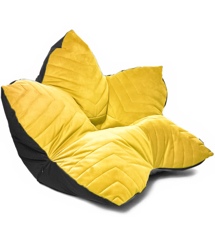 Кресло мешок Цветок в велюре Maserrati - 11 жёлтый
