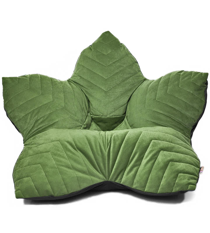 Кресло мешок Relaxline Цветок L велюр Maserrati Зелёный 13