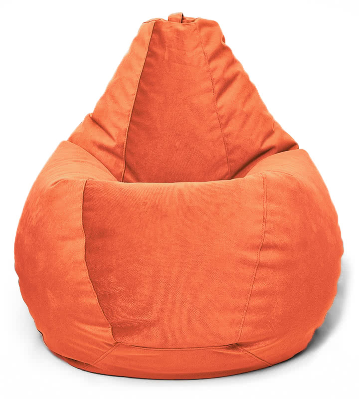 Кресло-мешок Relaxline Груша в велюре Maserrati 12 оранжевый XXXL